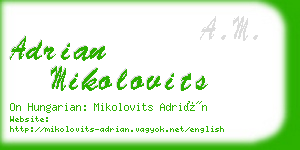 adrian mikolovits business card